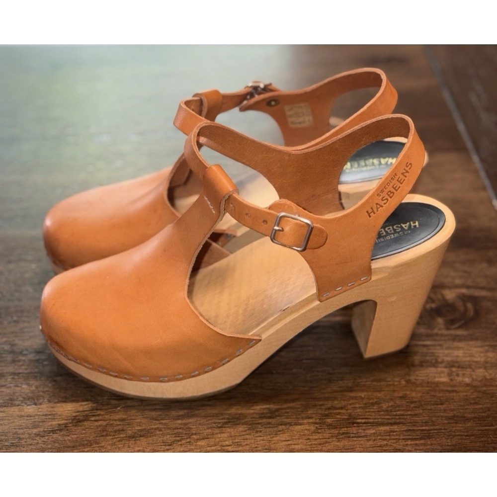 Swedish Hasbeens Covered Clogs Sandals Heels Women's Size 40 EUR 9 US Shoes